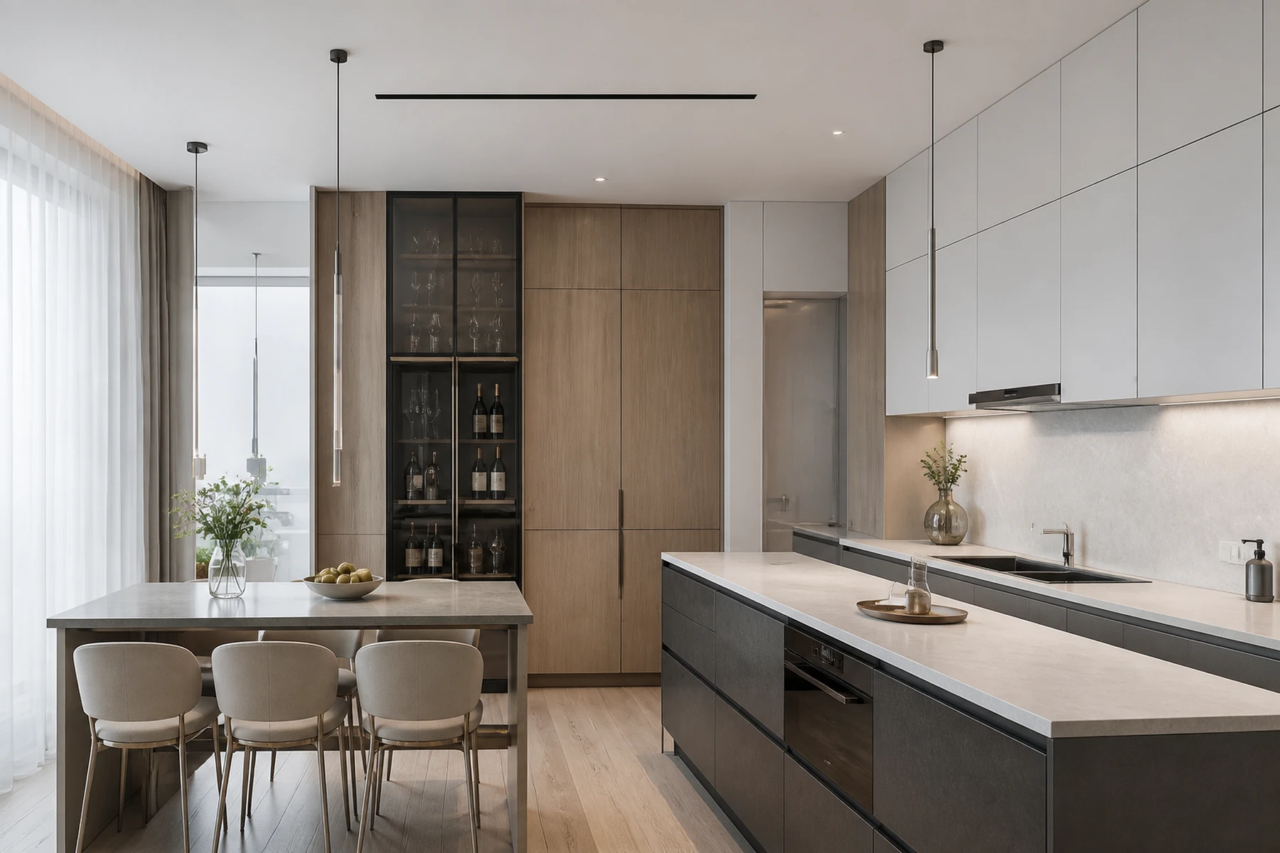 Modern residential interior showcasing clean HVAC installation