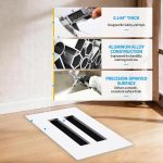 SOKNOCKK modern AC vent cover 6x4 white installed view