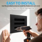 SOKNOCKK modern AC vent cover 6x6 black side view