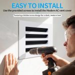 SOKNOCKK modern AC vent cover 8x8 white side view