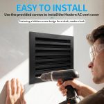 SOKNOCKK modern AC vent cover 14x14 black side view
