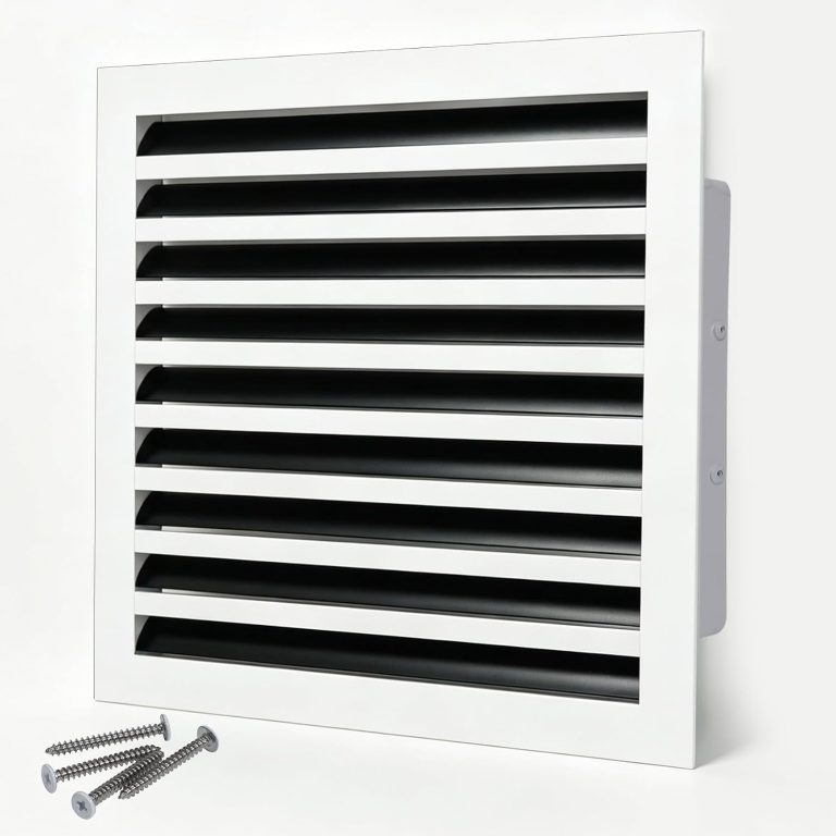 18x18 Modern AC Vent Cover – Decorative Air Vent Register Grille, Linear Slot Diffuser, Adjustable Airflow, Quiet Operation, HVAC Vent Cover for Ceiling, Wall & Floor, White Aluminum Alloy