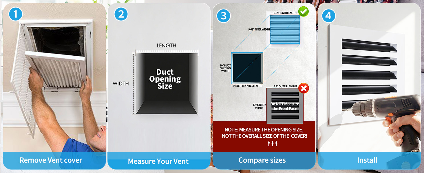 How to measure a 10x10 vent opening