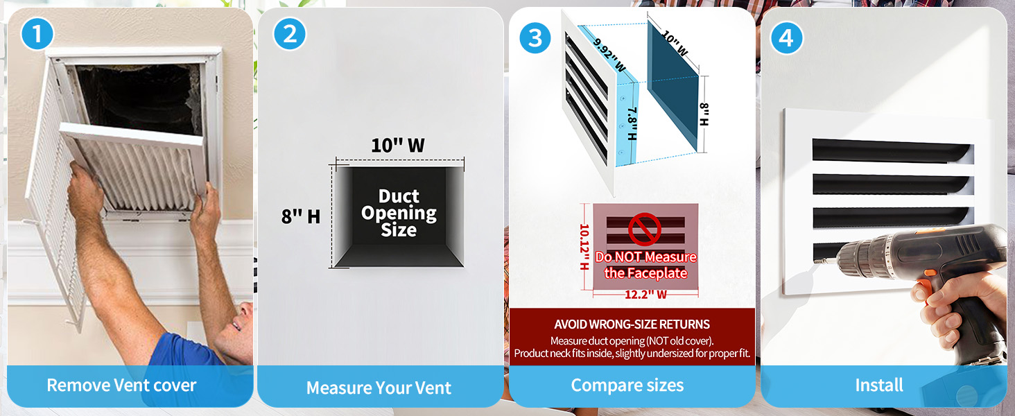 How to measure a 10x8 vent opening