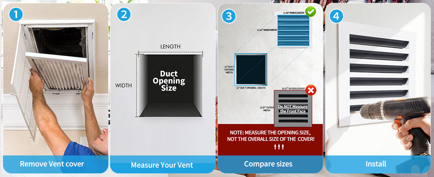 How to measure a 12x12 vent opening