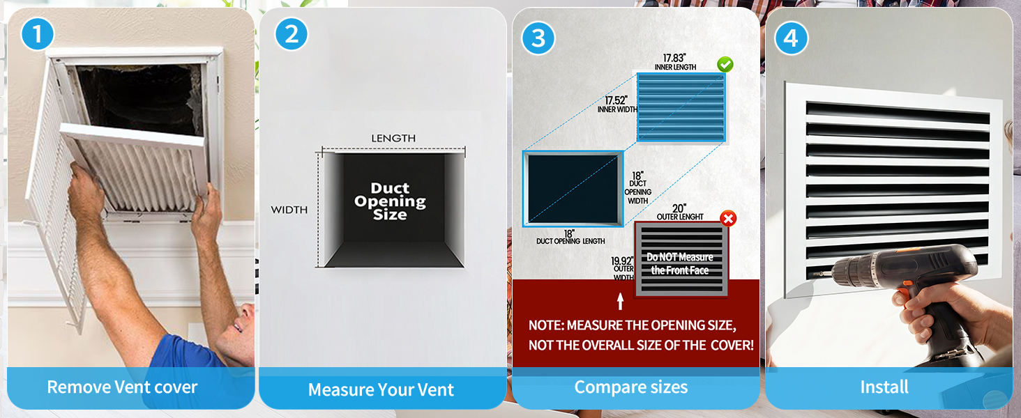 How to measure a 18x18 vent opening