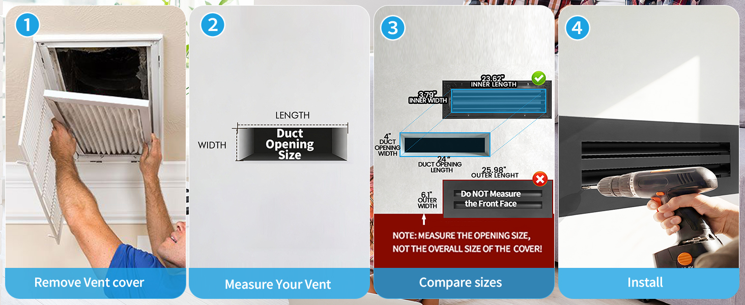 Verified how-to-measure graphic for a 24x4 opening